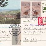 BRD - 40 Pfg. UV Bildganzsache+Zusatz Einschreibekarte/Ortskarte Essen 1977