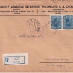 Jugoslawien - 2x3 Din. König Alexander Einschreibebrief Zagreb - Berlin 1930