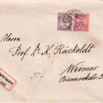 Ungarn (Kroatien) - 10+35 F. Turul Einschreibebrief Zagreb - Weimar 1907