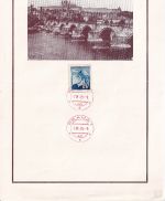 Tschechoslowakei - Illustr. Blatt Steinerne Brücke m. Marke Stempel Prag 2.VI.45