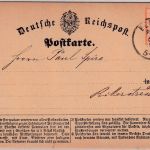 DR - 1/2 Gr. gr. Brustschild kl. Marke ! Ortskarte K1 Berlin P.E.6 1873