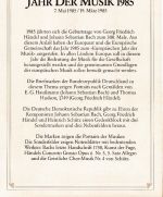 BRD/DDR - Bonn/Berlin 1985 Jahr der Musik 300. Geb. Händel/Bach Schmuckblatt