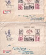 Tschechoslowakei - Praga 1955 Blockausgabe geschn./gez. 2 Schmuckbriefe