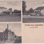 NRW - Capellen a.d. Erft Bahnhof, Brauerei, Mühle sw-Mehrbild-AK gelaufen 1916