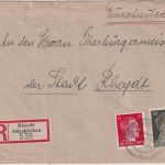 DR - 30+12 Pfg. AH Einschreibebrief Rheydt-Odenkirchen - Rheydt 1943