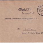 All.Bes. - (22) M. Gladbach 1946 Gebühr bezahlt L2 Brief n. Köln