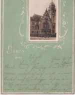 NRW - Rheydt Rathaus kl. sw-Foto/Prägekarte gelaufen 1901