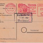 BRD - Viersen 1952 10 Pfg. AFS "Stadt Viersen Stadthalle" Karte n. Waldniel