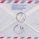 BRD - 2x100+140 Pfg. Tischtennis-WM Luftpost-R-Brief n. AFGHANISTAN 1989 Retour