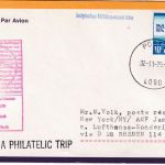 Belgien - 10 F. 25 J. NATO Zuleitung belg. Militär-PA LH-Erstflug Bremen NY 1975