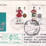 Gibraltar - Lufthansa Erstflug Casablanca Caracas Zuleitungspost 1975
