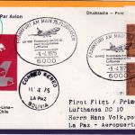 BRD - 2x30 Pfg. A. Kolb Luftpostbrief n. BOLIVIEN LH-Erstflug FFM - La Paz 1975