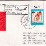 Berlin - 70 Pfg. Jugend Oberrand LH-Erstflug FFM-Madrid Zuleitungspost 1976