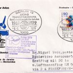 Berlin - 90 Pfg. Sporthilfe LH-Erstflug FFM-Montevideo Zuleitungspost 1979