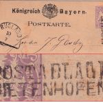 Bayern - Postablage Dietenhofen L2 5 Pfg. Ganzsache n. Böblingen 1879