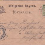 Bayern - Fürth IX. Sängerbundesfest 1898 5 Pfg Privatganzsache gelaufen Nürnberg
