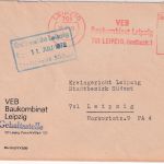DDR - Leipzig 1978 10 Pfg. AFS "VEB Baukombinat" Ortsbrief