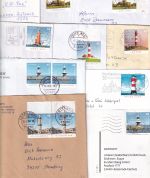 BRD - Leuchttürme 9 Belege/Karten/Briefe mit Einzel-/Mehrfachfrankaturen 2005/10