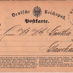 DR - 1/2 Gr. gr. Brustschild Fernkarte K1 Berlin N P.A.3 - Glauchau 1874
