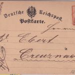 DR - 1/2 Gr gr. Brustschild Fernkarte K2 Idar - Creuznach 1873