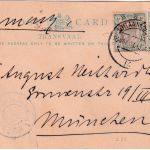 Transvaal - 1/2 P. Ganzsache+Zusatz Johannesburg - München 1903