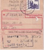 DDR/VGO - 3x200 Pfg. Bauwerke Einzahlungsauftrag Sonneberg 18.9.90