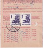DDR/VGO - 3x200 Pfg. Bauwerke Einzahlungsauftrag Sonneberg 18.9.90