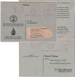 Berlin - 4 Pfg. AFS "Bühne-Musik-Film" Drucksachenkarte m. vorfrank. A-Teil 1951