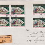 Österreich - 6x1,50 S. 200. J. Landestheater Einschreibebrief Salzburg 1975