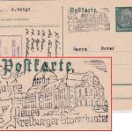 DR - Freiburg 1936 "25 J. Neues Stadttheater" Masch.werbestpl. Ganzsache
