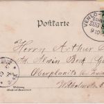 DR - Venlo Haltern Bahnpost Zug 839 Farblitho Wesel n. Oberplanitz 1898