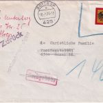 BRD - Bottrop 1984 unfrankierter Brief n. Essen Retour/Rückbriefstelle FFM