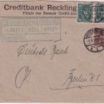 DR-Infla - 2x50+30 M. Posthorn Perfin "ECR" Firmenbrief Recklinghausen1923