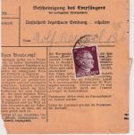 DR - 100 Pfg. Hindenburg u.a. Dringend-Paketkarte Erkenschwick - Bonn 1942