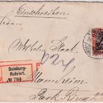 DR - 30 Pfg. Germania Einschreibebrief Duisburg-Ruhrort - Mannheim 1908