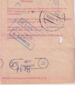 DDR/VGO - 2x200 Pfg. Bauwerke Einzahlungsauftrag Sonneberg 19.9.90