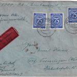 All.Bes. - 3x75 Pfg. Ziffer Wertbrief Bad Pyrmont - Trossingen 1947