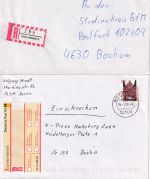 BRD - SWK 10 Belege (Einschreiben, Lupo, Päckchen etc.) interss. Frankaturen