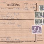 DDR - 5x1 M. Aufbau/klein u.a. Telegramm Falkenberg - Berlin (West) ca. 1985