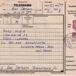 DDR - 2 M.+70 Pfg. Aufbau/klein Telegramm Dresden - Ilmenau 1987