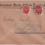 DR-Infla - 2x500 M. Ziffer Perfin "DBE" brief Eisenach - Berlin 18.8.23