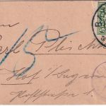 Bayern - 5 Pfg. WappenKarte/Paketanhänger Bayreuth - Hof 1910 Nachporto