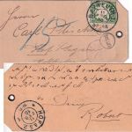 Bayern - 5 Pfg. WappenKarte/Paketanhänger Bayreuth - Hof 1910 Nachporto