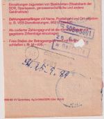 DDR - 2x50 Pfg. Aufbau/klein Einzahlungsauftrag Oberhermsgrün/Oelsnitz 25.9.89