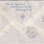 BRD/Postkrieg - 2x20 Pfg. Vertreibung u.a. Eilbrief Greven - Leipzig 1965