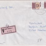 BRD - 2x500 Pfg. SWK Wertbrief Nottulm - Hamburg 1995