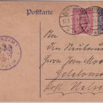 DR-Infla - 20 Pfg. Dienst-Ganzsache "21" + zusatz Bentheim - Uelzen 1921