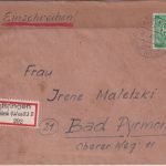 All.Bes. - Wettringen ü. Rheine (Westf.) 2 Poststelle I Einschreibebrief 1947