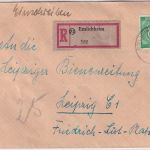 All.Bes. - 84 Pfg. Ziffer Einschreibebrief (Wendekuvert) Emlichheim Leipzig 1948