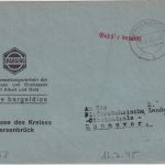 All.Bes. - Bersenbrück 12.7.45 Gebühr bezahlt roter L1 Brief n. Hannover